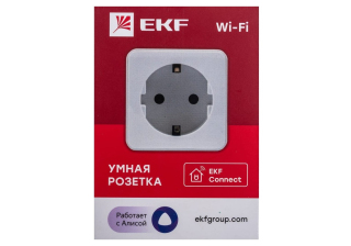 Умная розетка с З/К 16А EKF Wi-Fi HomeConnect белая RCS-1-WF